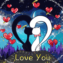 Gif animé love you chats